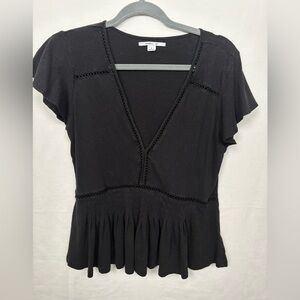 O'Neill Black V-Neck Blouse